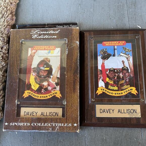 Authentic Vintage Sports Plaques DaveyAllison Victory #3 Sears Point #4 Michigan - Picture 1 of 7